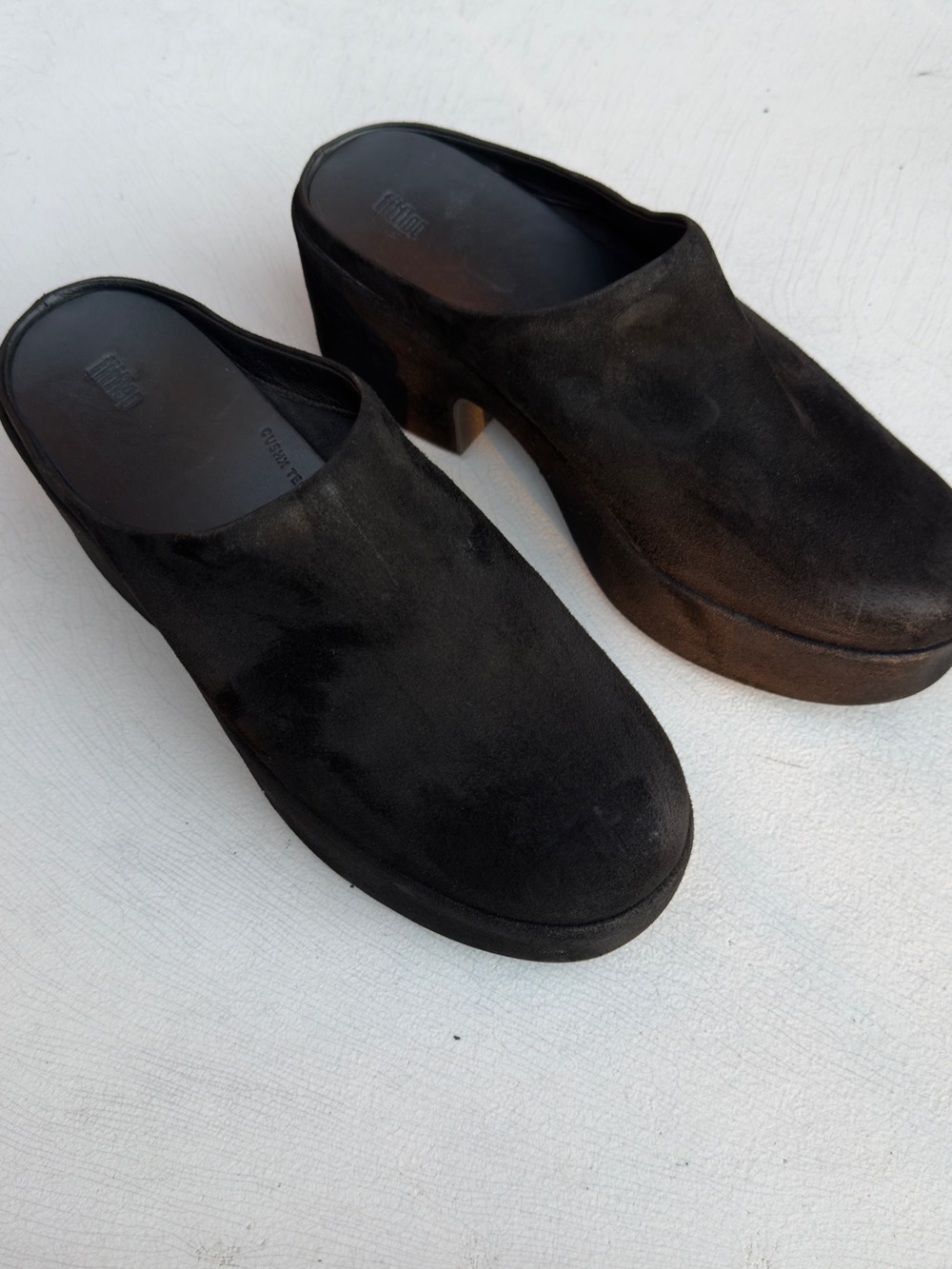 Fitflop Black Suede Shuv Comfort Clogs Size 11 Excellent Barely
Worn